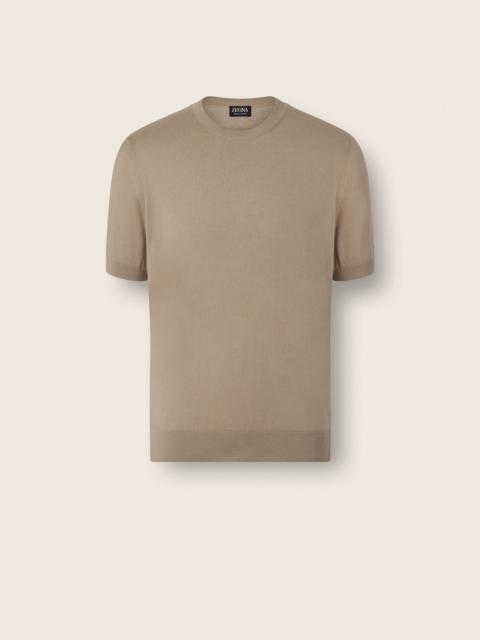 LIGHT TAUPE PREMIUM COTTON T-SHIRT