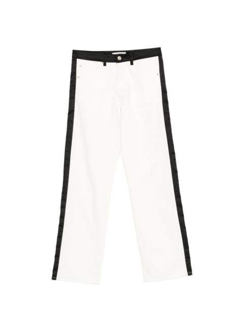 belt-loop logo-patch trousers