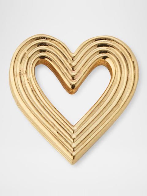 Fluted Heart Stud Earrings