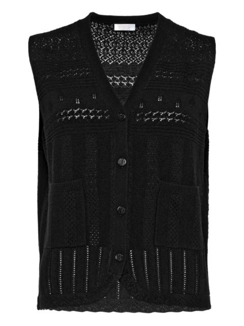 buttoned knitted vest