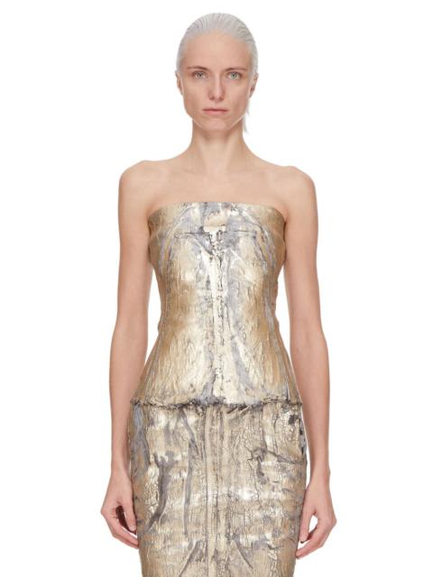 Gold Megacrust Stretch Denim Lido Bustier