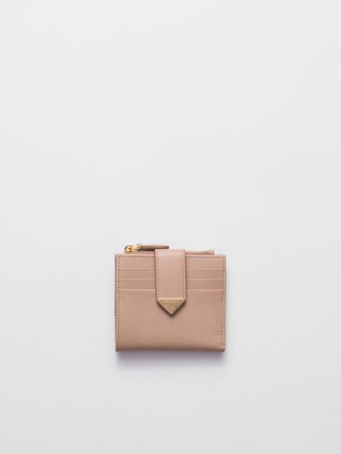 Small Saffiano and smooth leather wallet