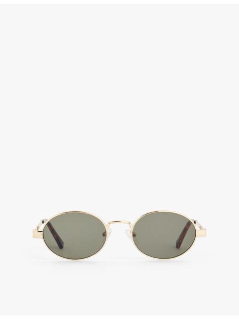 Poseidon Deux oval-frame metal sunglasses