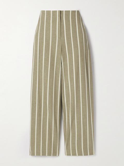 Maeve Striped Cotton And Linen-blend Wide-leg Pants