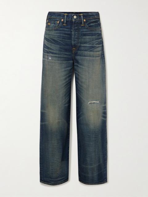 Distressed High-rise Wide-leg Jeans