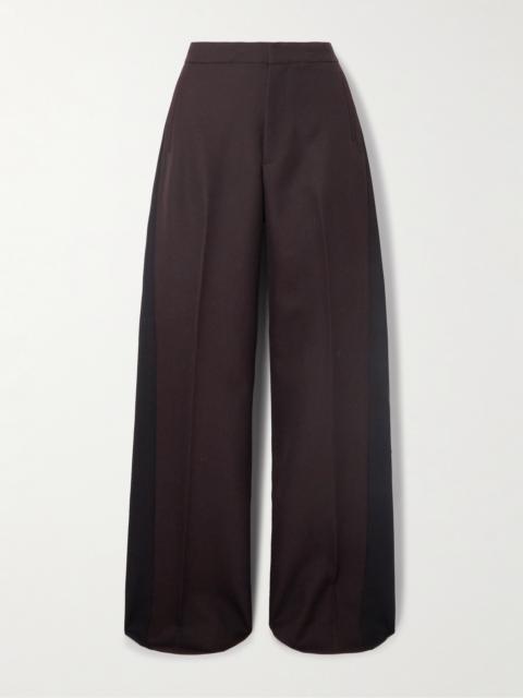 Planno Paneled Wool Wide-leg Pants