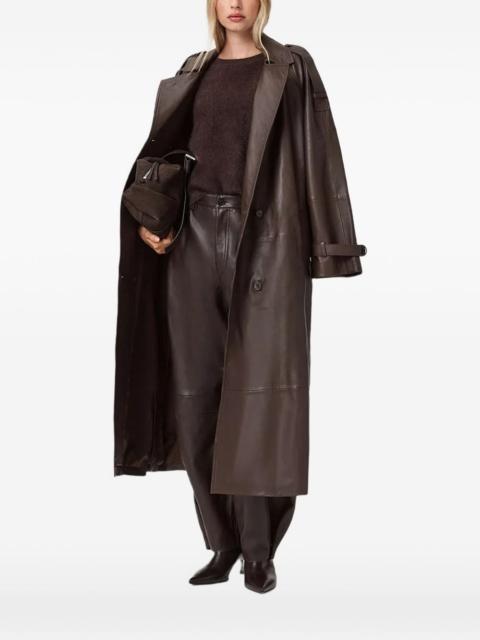 Reed belted leather coat