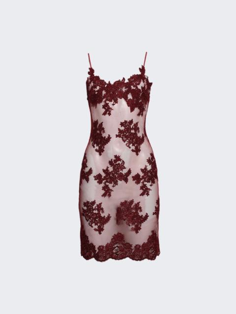 Lace Slip Dress Red