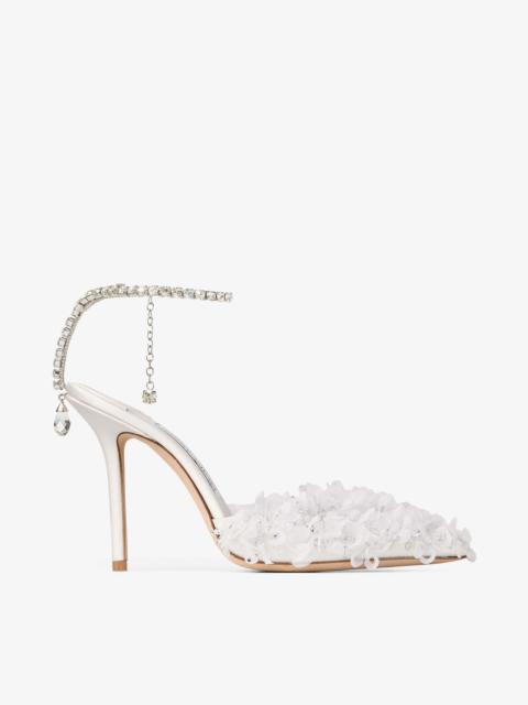 Saeda 100
Ivory Mesh Pumps with Petal Embroidery