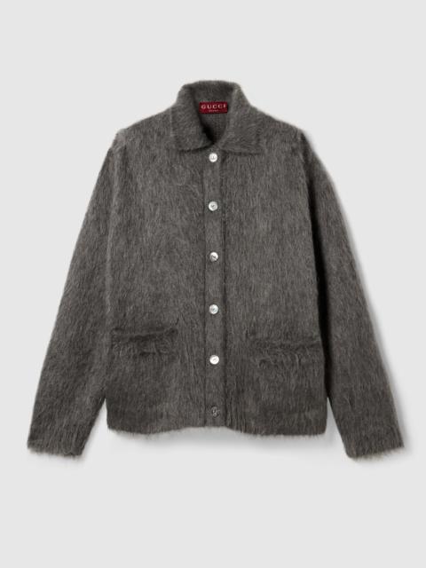Brushed extra fine mohair cardigan