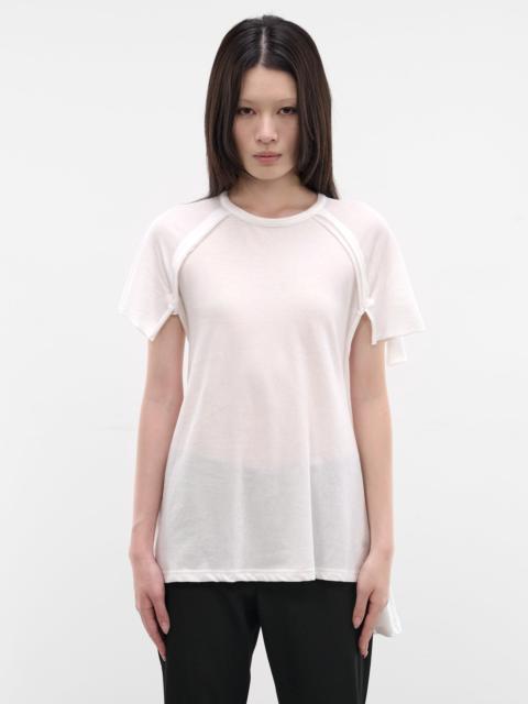 White Deconstructed Draping Tee
