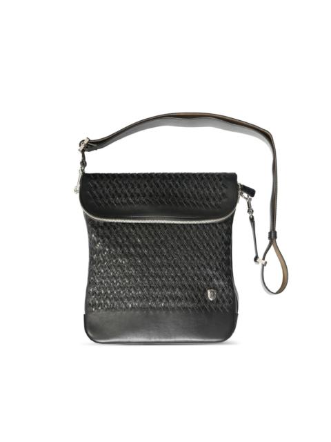 woven leather messenger bag