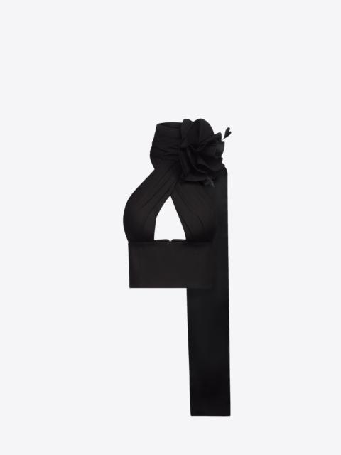 FLOWER CORSAGE HALTER TOP