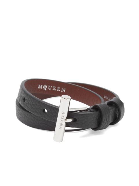 Alexander McQueen Double Wrap Cross Bar Bracelet