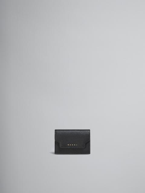 BLACK SAFFIANO LEATHER TRI-FOLD WALLET