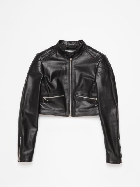 Leather biker jacket - Black