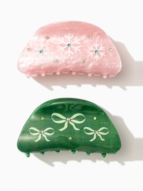 Winter Wonderland Crystal Claw Clip Set of 2