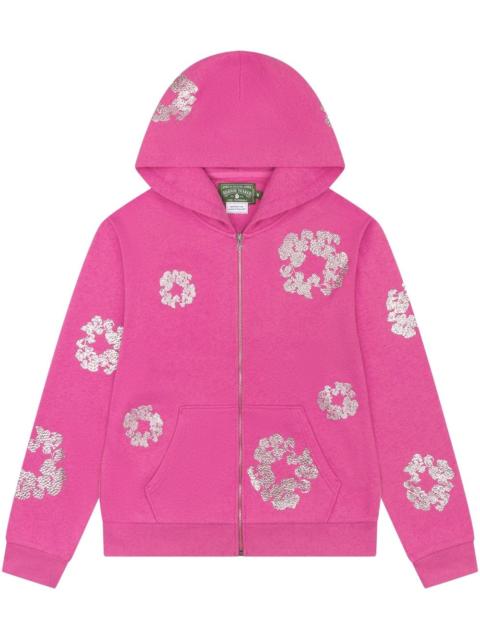 Swarovski Wreath "Pink" zip hoodie