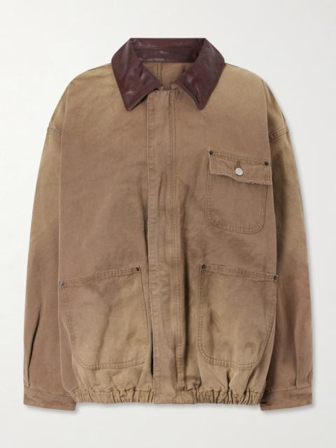 Sulfur Leather-trimmed Cotton-canvas Jacket