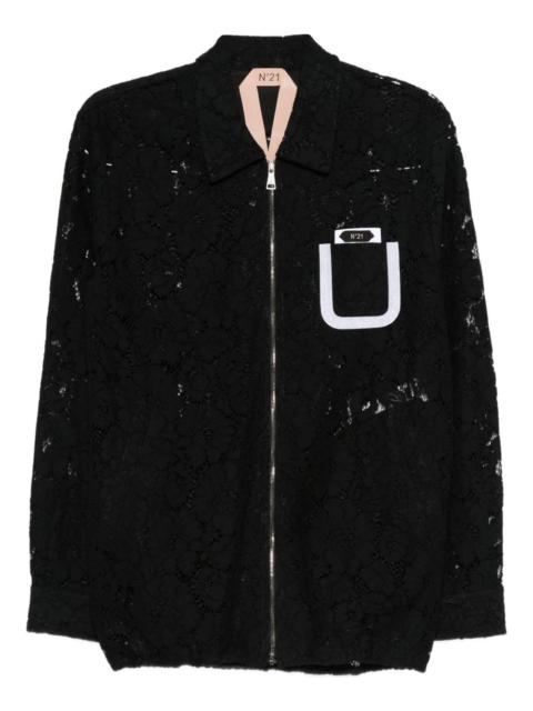 lace zip-front jacket