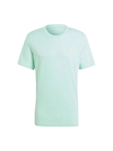 adidas originals Casual Solid Color Knit Short Sleeve Green GN3404