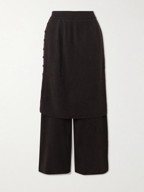 Payton Layered Cashmere Wide-leg Pants