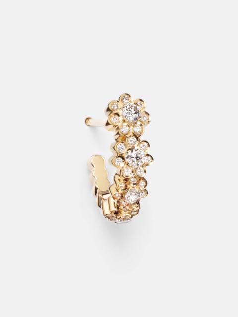 Petite Boucle De Fleurs 18kt gold earrings with diamonds
