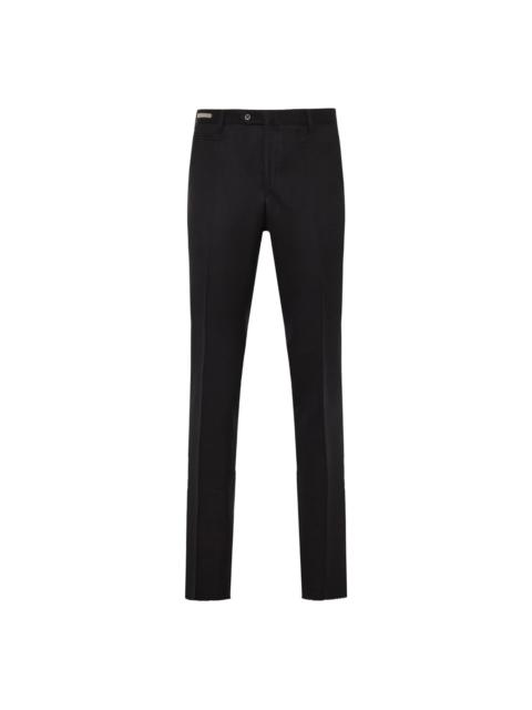 raw-edge wool trousers