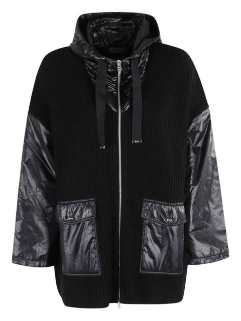 hooded ribbed jacket