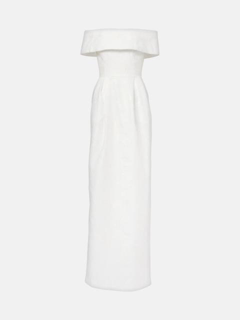 Antoinette off-shoulder jacquard maxi dress