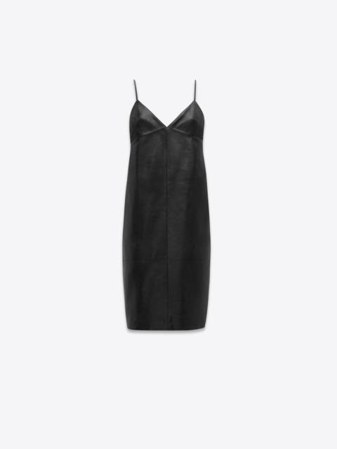 backless slip dress in lambskin