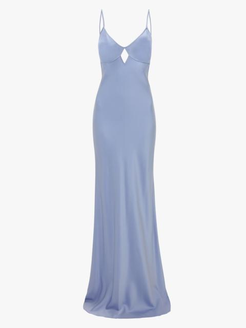 Cut-Out Cami Floor-Length Dress In Delphinium Blue