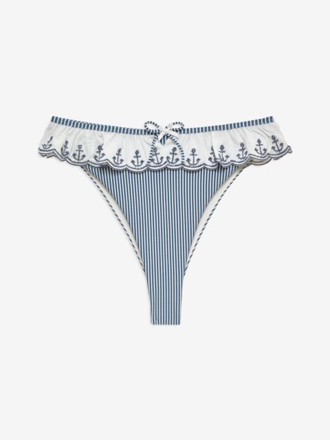 Textured Stripes Bikini Bottom
