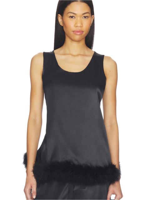 Bisou Bisou Top With Feathers
