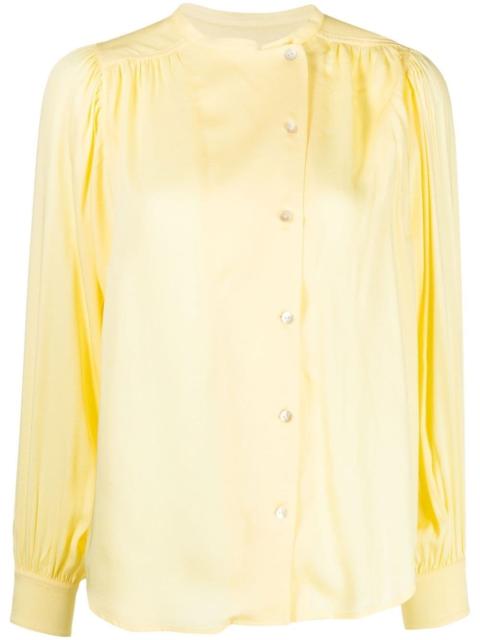 gathered-detail off-centre blouse