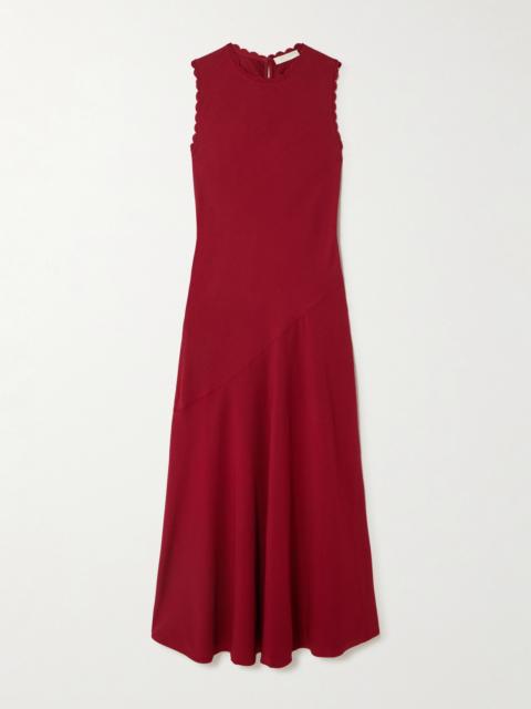 Clea Scalloped Satin-crepe Midi Dress