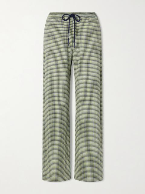 Checked Jersey Wide-leg Pants