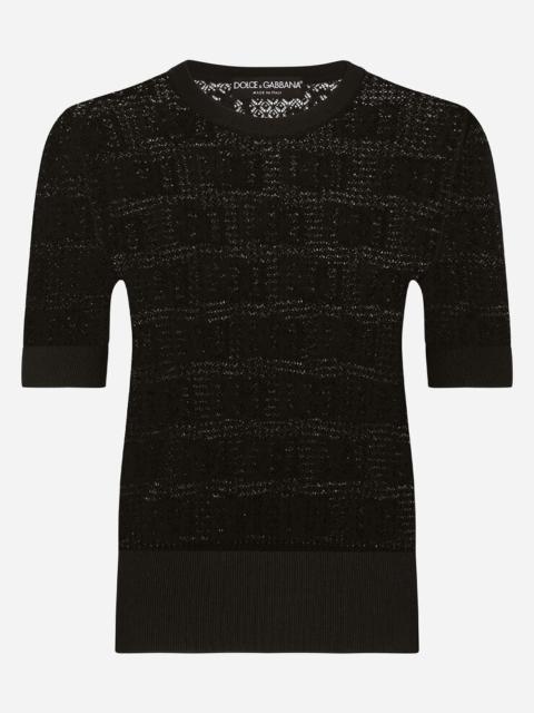 Viscose sweater with all-over DG logo