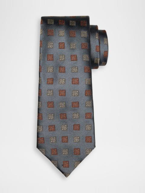 Men's Geometric Print Silk Tie