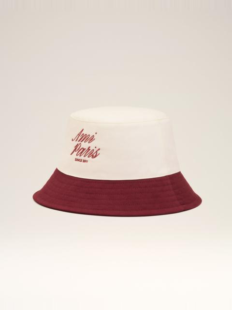 RED AND WHITE COTTON AMI PARIS HAT