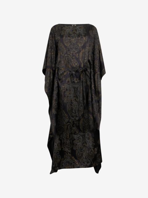 Ornamental Black Print Dress