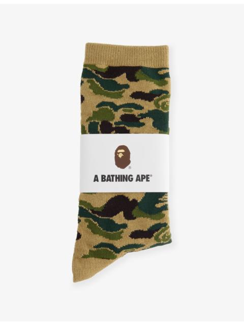 Camo-Print Stretch-Cotton Socks