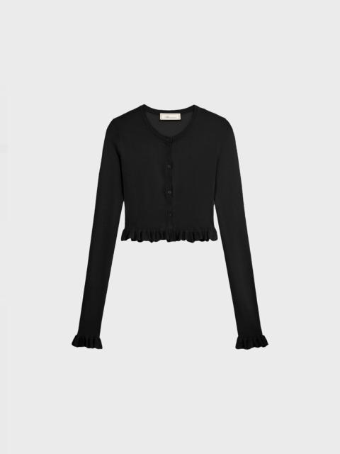 CROPPED CARDIGAN WITH RUFFLES
