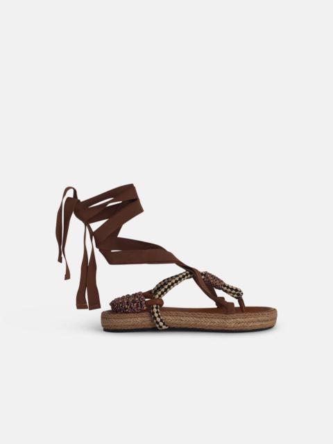 'GYPSA' SANDALS IN BEIGE COTTON BLEND