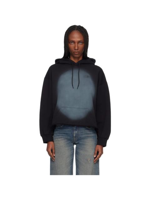 Black Unbrushed Cotton Hoodie
