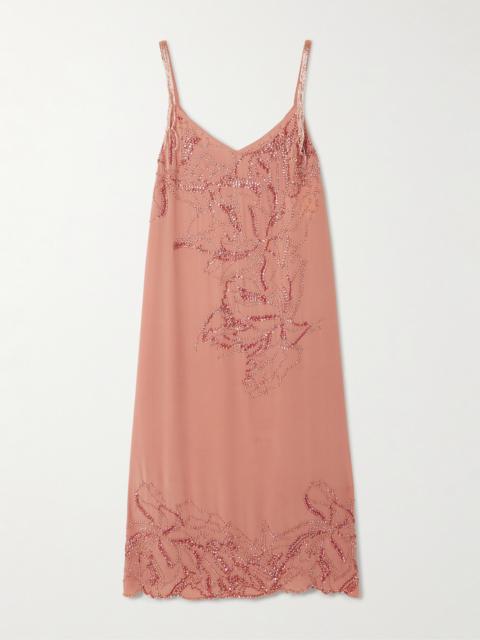 Bead-embellished Silk Dress