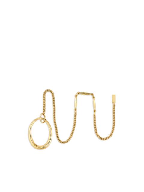 Pierced ring with chain