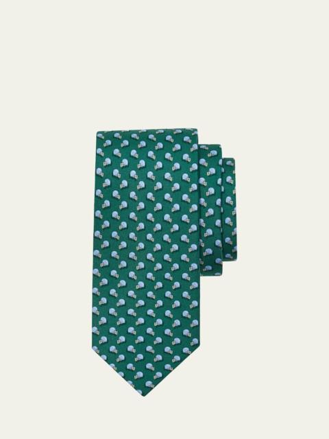 Men's Football-Print Silk Tie