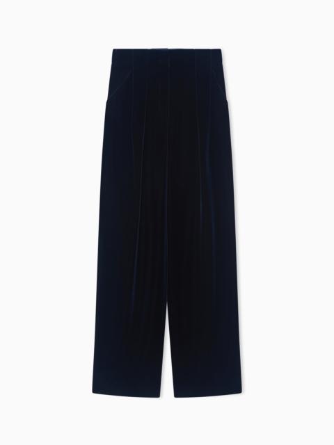DOUBLE-DARTED VELVET TROUSERS