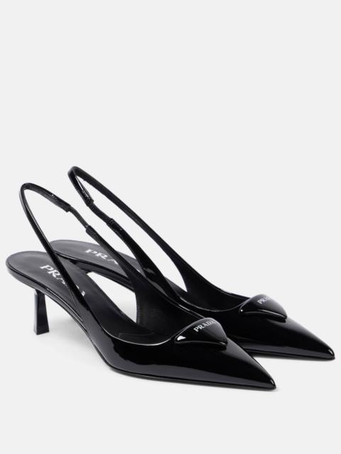 Leather slingback pumps